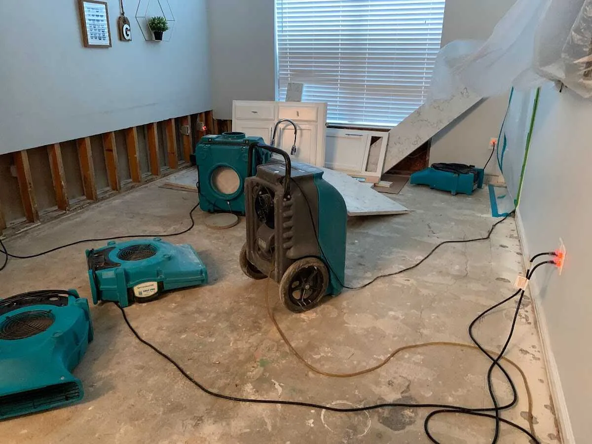 Dehumidifier in flood-cut room for Water Extraction & Removal in Macon